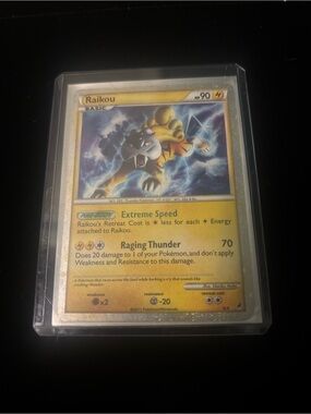 Pokemon Raikou Trading Card - Yellow, Blue, Black